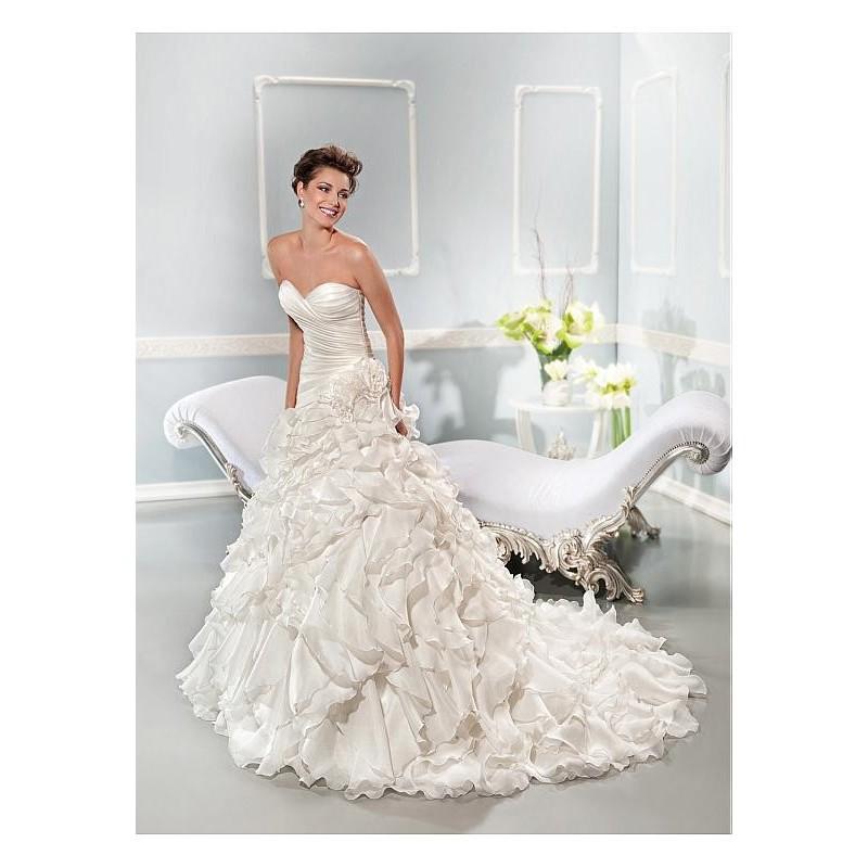 Mariage - Alluring Organza Satin Sweetheart Neckline Asymmetrical Waistline A-line Wedding Dress - overpinks.com