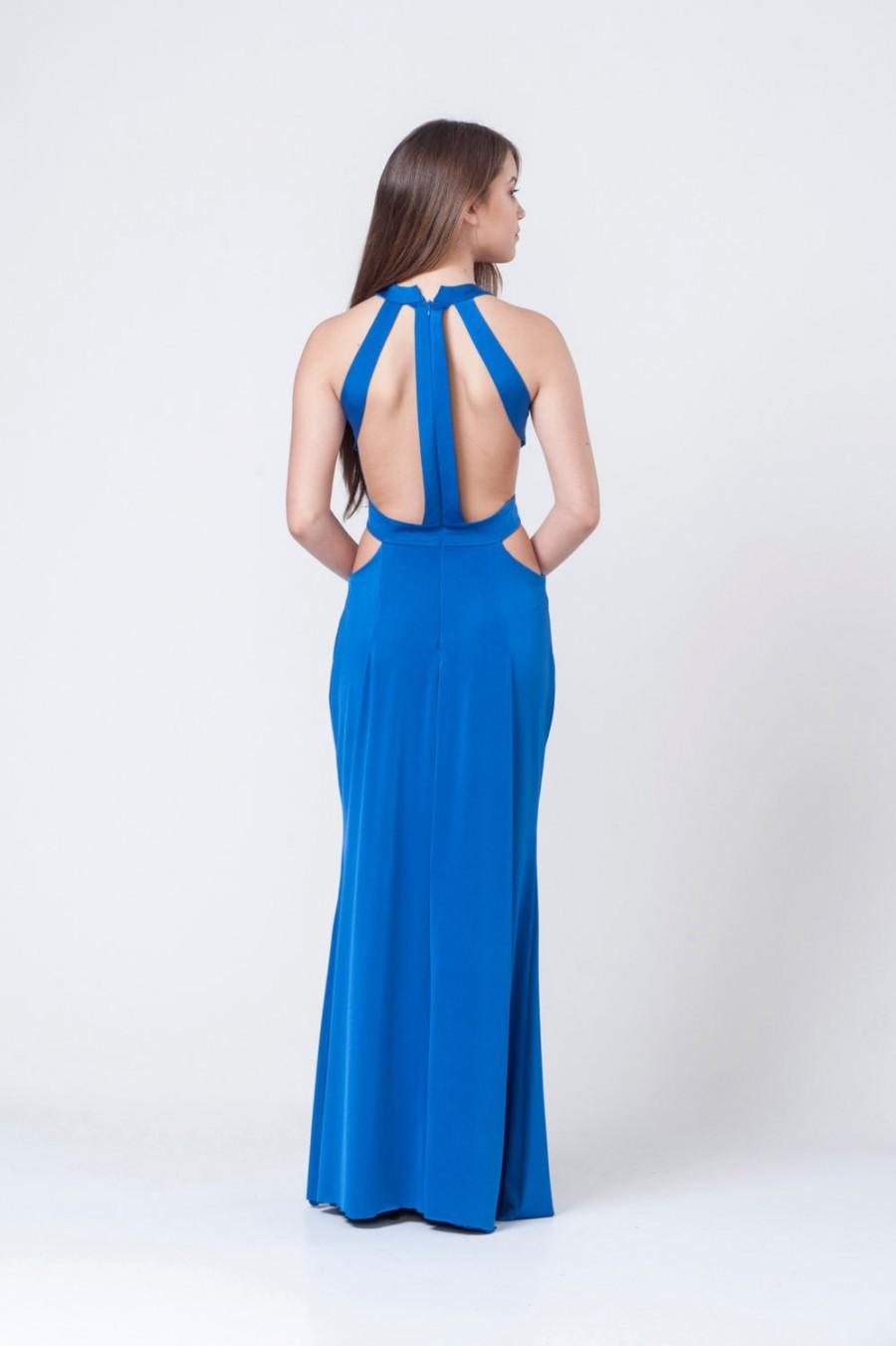 Hochzeit - Royal Blue Evening Dress, Prom Dress, Bridesmaid Dress, Elegant Dress, Long Maxi Prom Dress, Open Back Dress, Floor Length Dress, Blue Dress