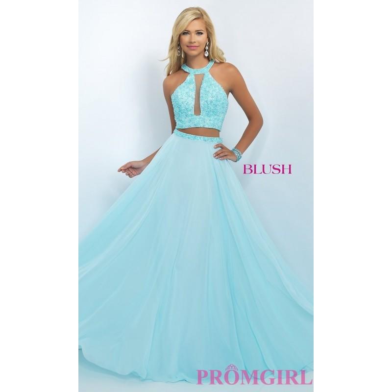 زفاف - Two Piece Long Chiffon Blush Prom Dress BL-11086 - Brand Prom Dresses