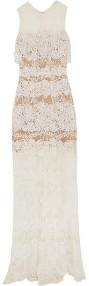 Wedding - Elie Saab - Guipure Lace Maxi Dress - Off-white
