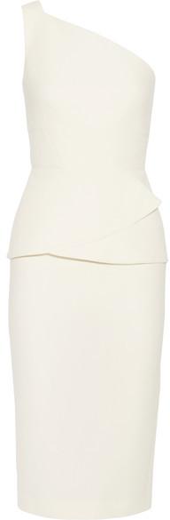 زفاف - Roland Mouret - Anerley One-shoulder Wool-crepe Dress - Cream