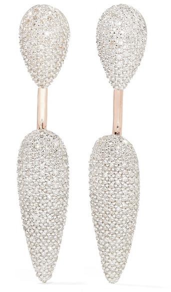 Hochzeit - Monica Vinader - Stellar Rose Gold Vermeil Diamond Earrings - one size