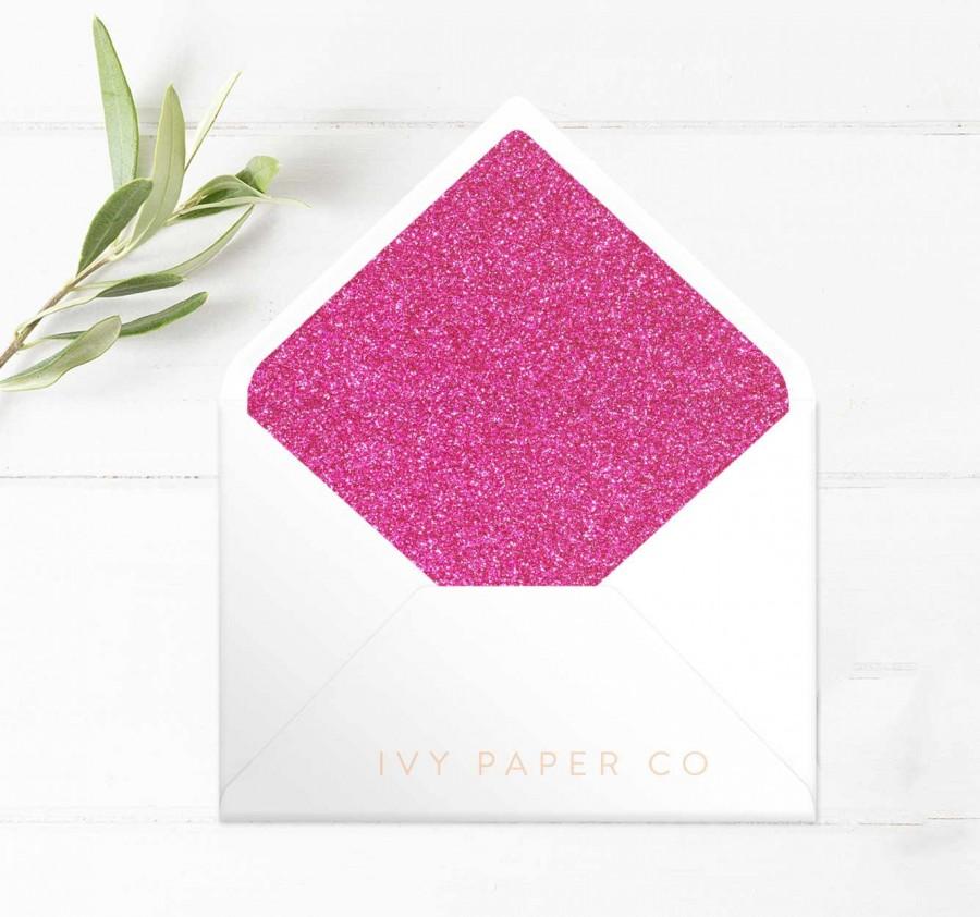 Hochzeit - PINK Glitter Envelope Liners 
