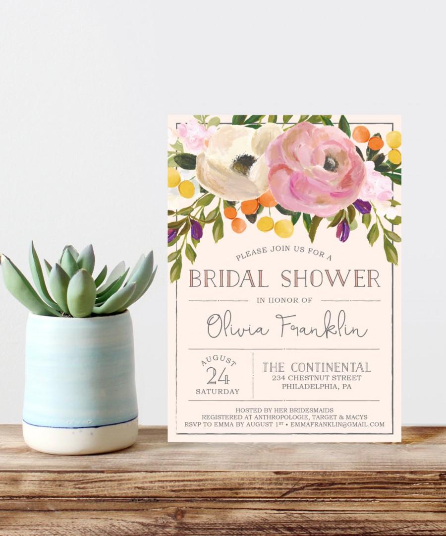 زفاف - Bridal Shower Invite - Wedding Shower Invite - Sweet Blooms - Bridal Tea - Bridal Brunch - Wedding Shower - Bridal Shower Brunch Invite