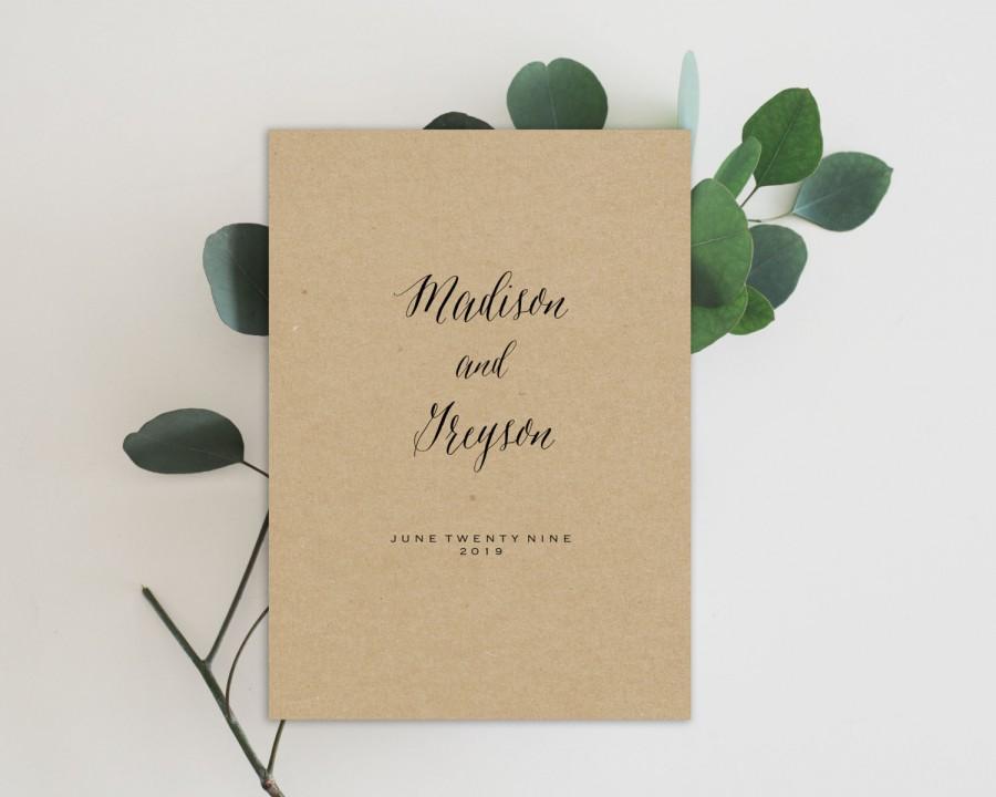 Mariage - Wedding Program Folded Editable Template 