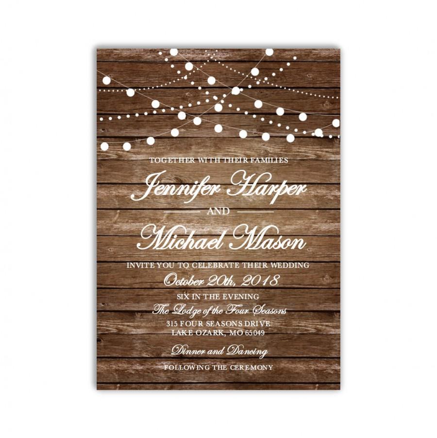 Mariage - Rustic Wedding Invitation, Country Chic, Hanging Lights, Fall Wedding, DIY Wedding Invitation, INSTANT DOWNLOAD Microsoft Word #CL101