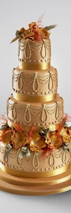 Wedding - Gold Wedding Cake
