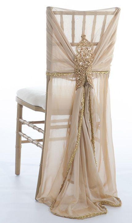 Hochzeit - Nala Champagne Chiavari Chair Sleeve 
