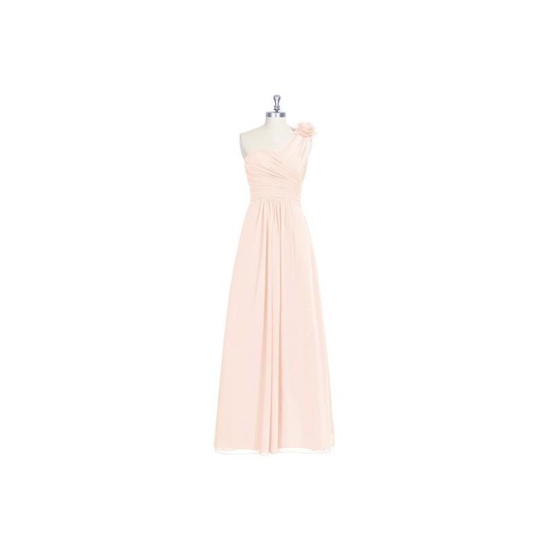 Wedding - Pearl_pink Azazie Erica - Chiffon One Shoulder Floor Length Strap Detail Dress - Charming Bridesmaids Store