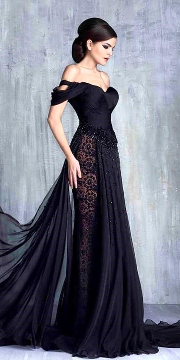 زفاف - 30 Black Wedding Dresses With Edgy Elegance