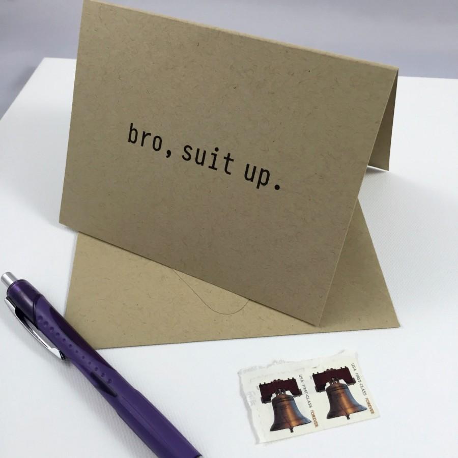 زفاف - The Bro Suit Up Groomsman Invite Greeting Card