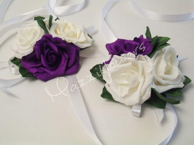 Свадьба - Bridal corsage, wedding corsage,paper flower,bridal flower,wedding flowers, corsage roses paper, paper flowers, roses,wedding flower.