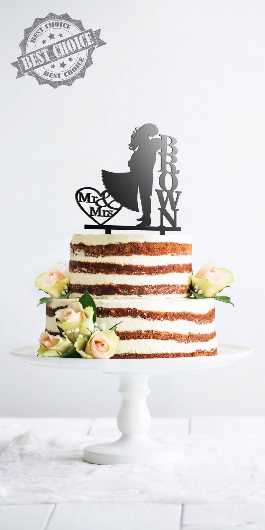 زفاف - Personalized Last Name Wedding Cake Topper Customized Cake Topper With Last Name Bride Groom Cake Topper Mr Mrs Cake Topper Custom D#7