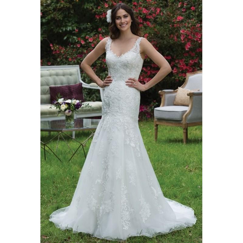زفاف - Style 3955 by Sincerity Bridal - Fit-n-flare Sleeveless V-neck Chapel Length SatinTulle Floor length Dress - 2017 Unique Wedding Shop