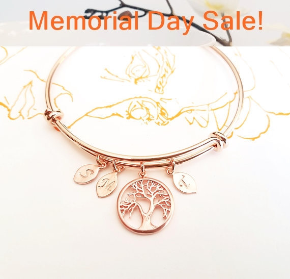 rose gold bracelet personalized family tree bracelet mothers day personalized family tree gift
