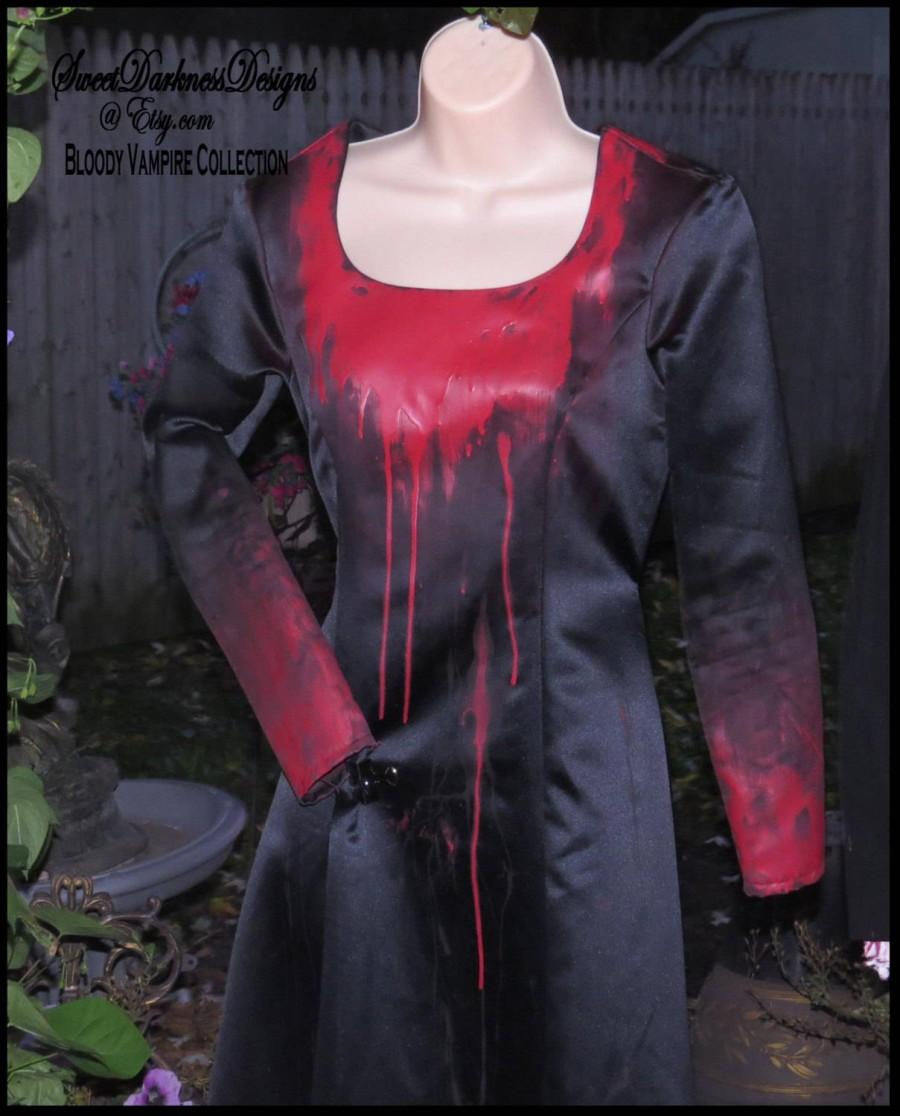 Свадьба - WITCHES DRESS Flaming DEViL Dress Vampire Dress Dia de los Muertos dress Vampire Costume Hand Painted SiZE 6 to SiZE 8 by ZombieBrideUSA