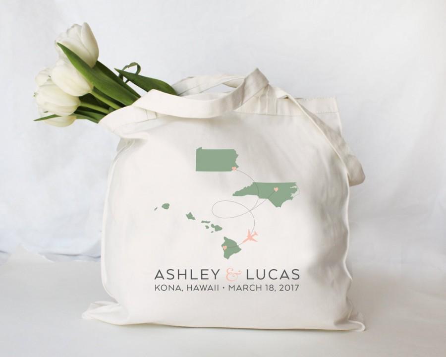 Свадьба - Custom Personalized Destination Wedding Tote, Guest Welcome Bag, Wedding Welcome Tote, Custom Wedding Tote Bag, any city state or country