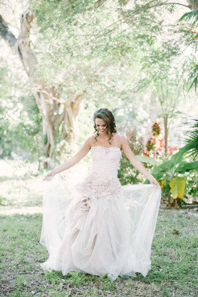 Mariage - Blush Pink Wedding Gown - As seen in Style Me Pretty - One of a Kind Unique Piece