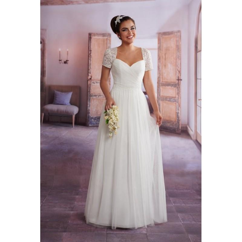 Wedding - Style 2624 by Mary’s Bridal – Informals - Floor length A-line Sweetheart LaceTulle Short sleeve Dress - 2017 Unique Wedding Shop