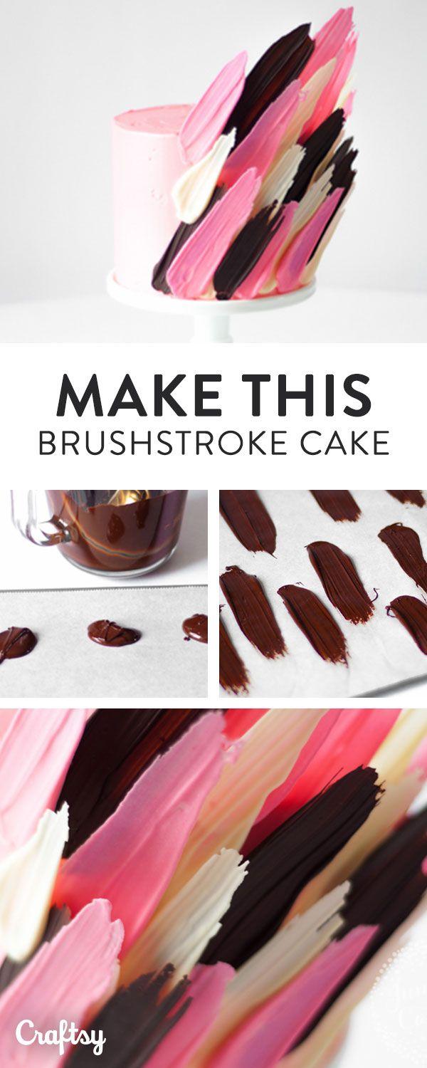 Hochzeit - How To Make A Brushstroke Cake: FREE Cake Decorating Tutorial