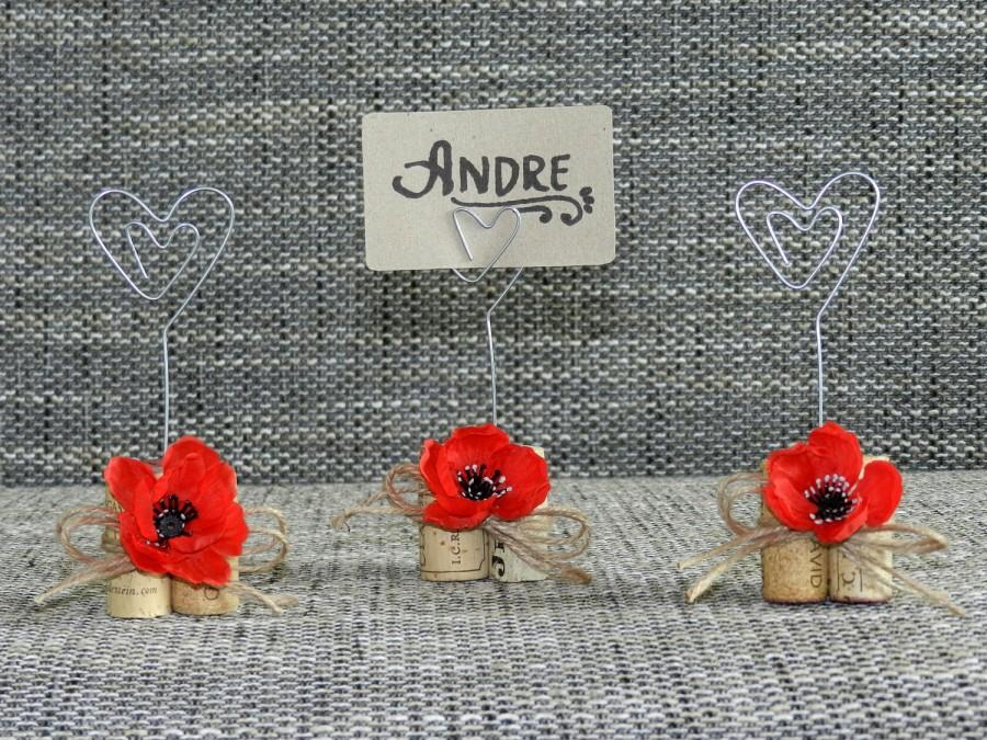 Mariage - Place Card Holders, Wine Tasting Party Decor, Winery Wedding Decor, Wine Cork Place Card Holder, Rustic Wedding Decorations, Set of 15.