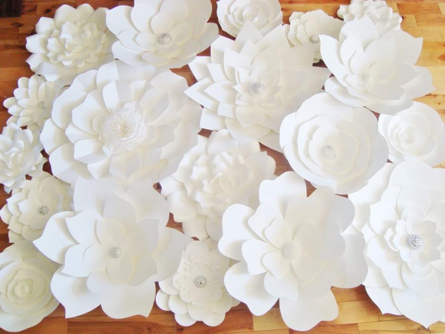 Свадьба - DIY Paper Flower Backdrop (White) - Paper Flower Wedding 