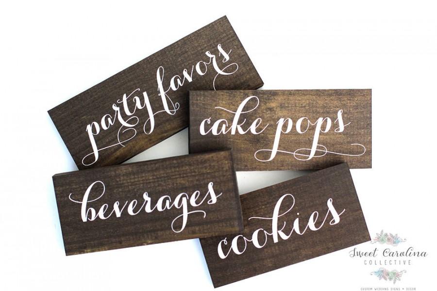 Hochzeit - Dessert Table Wooden Labels 