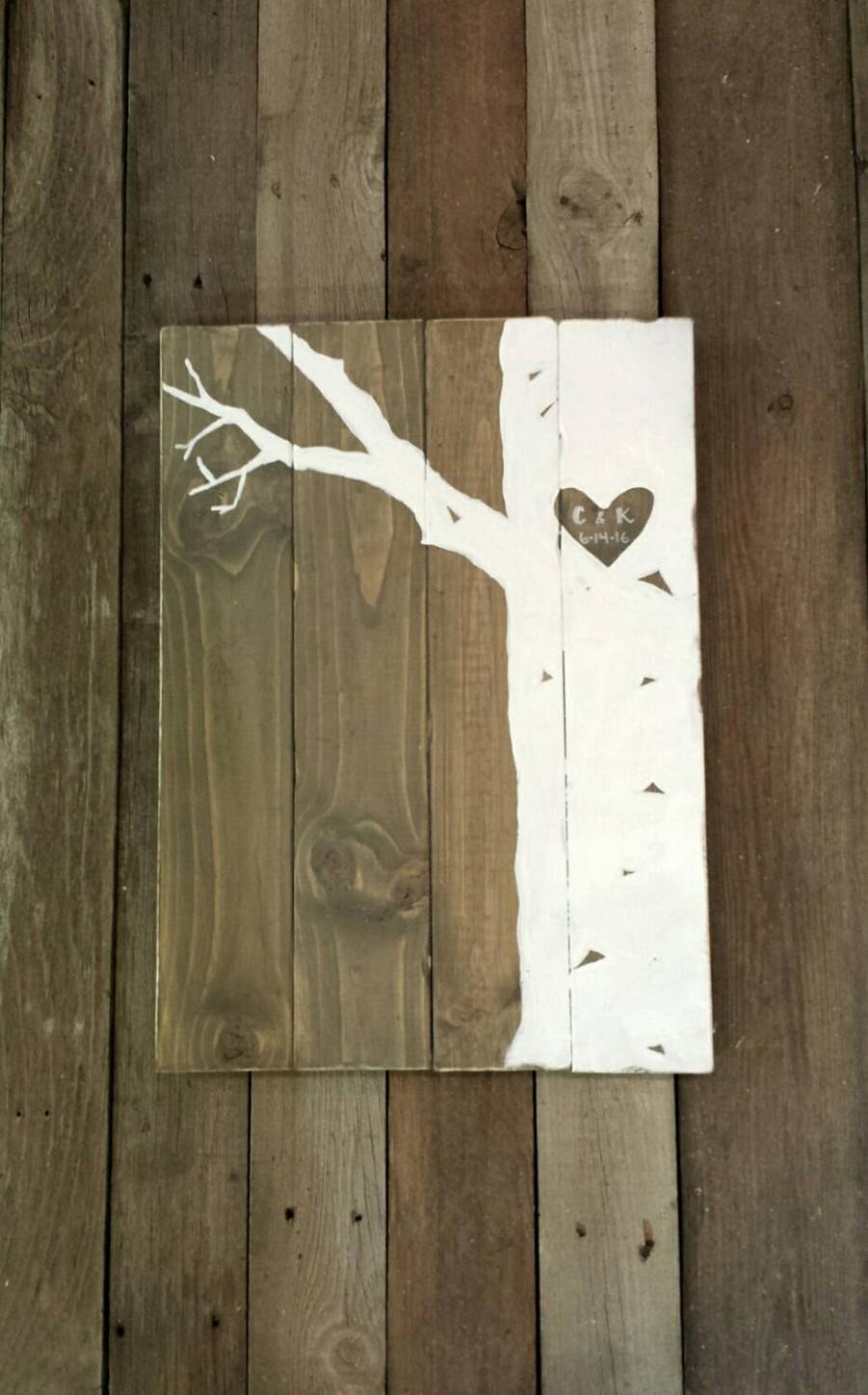 Mariage - Wooden Guest Book, Large Wood Guest Book Sign, Large Birch Tree Guest Book, Established, Rustic Wedding Decor, Shabby Chic Wedding Decor