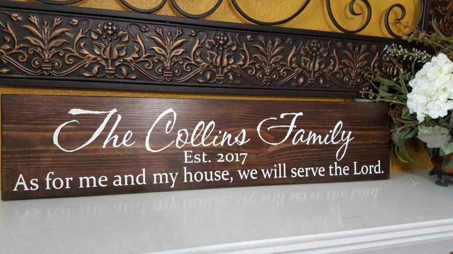Wedding - Personalized Last Name & Year Wood Signs - As for me and my house, we will serve the Lord - Wedding Gift Rustic Signs -Engagement Art Signs