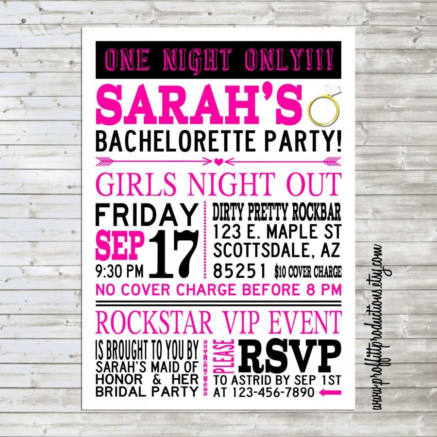 Mariage - Bachelorettes Rock custom concert poster style party or shower invitation - digital file