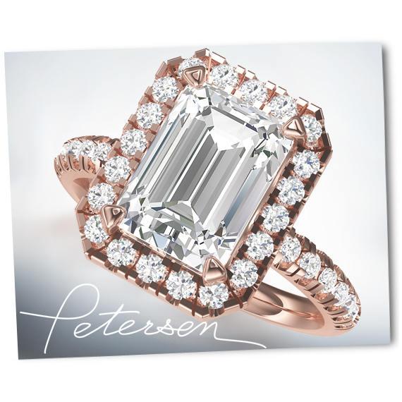 زفاف - Emerald Cut Ring - Engagement Ring - Solitaire Ring - Silver Wedding Ring - Promise Ring - Cocktail Ring - 1.5 Carat - Halo Ring