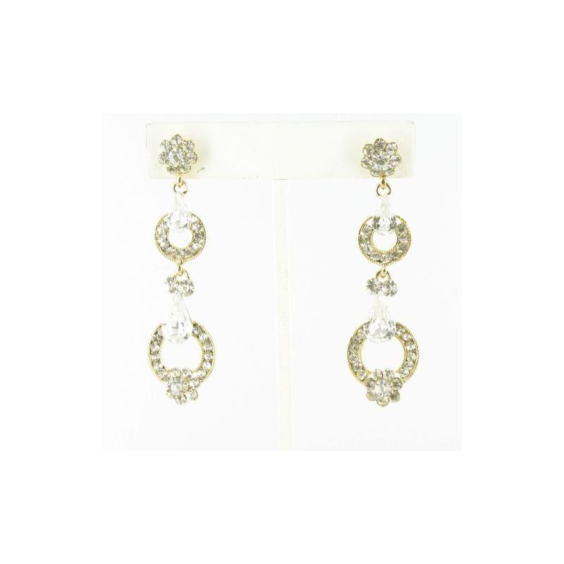 Mariage - Helens Heart Earrings JE-X005022-G-Clear Helen's Heart Earrings - Rich Your Wedding Day
