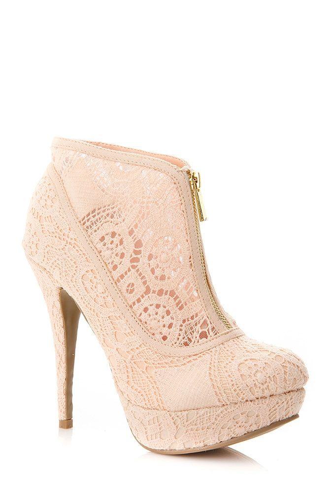 Mariage - Lilliana Lace Zip Up Booties