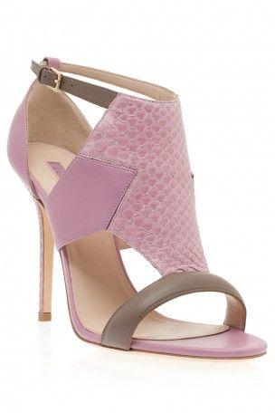 Hochzeit - Boutique 1 - ELIE SAAB - Pink Calfskin And Python Sandals 