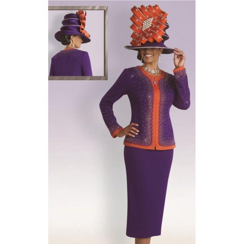 زفاف - Donna Vinci 13081 Womens Colored Rhinestone Church Suit - Brand Prom Dresses
