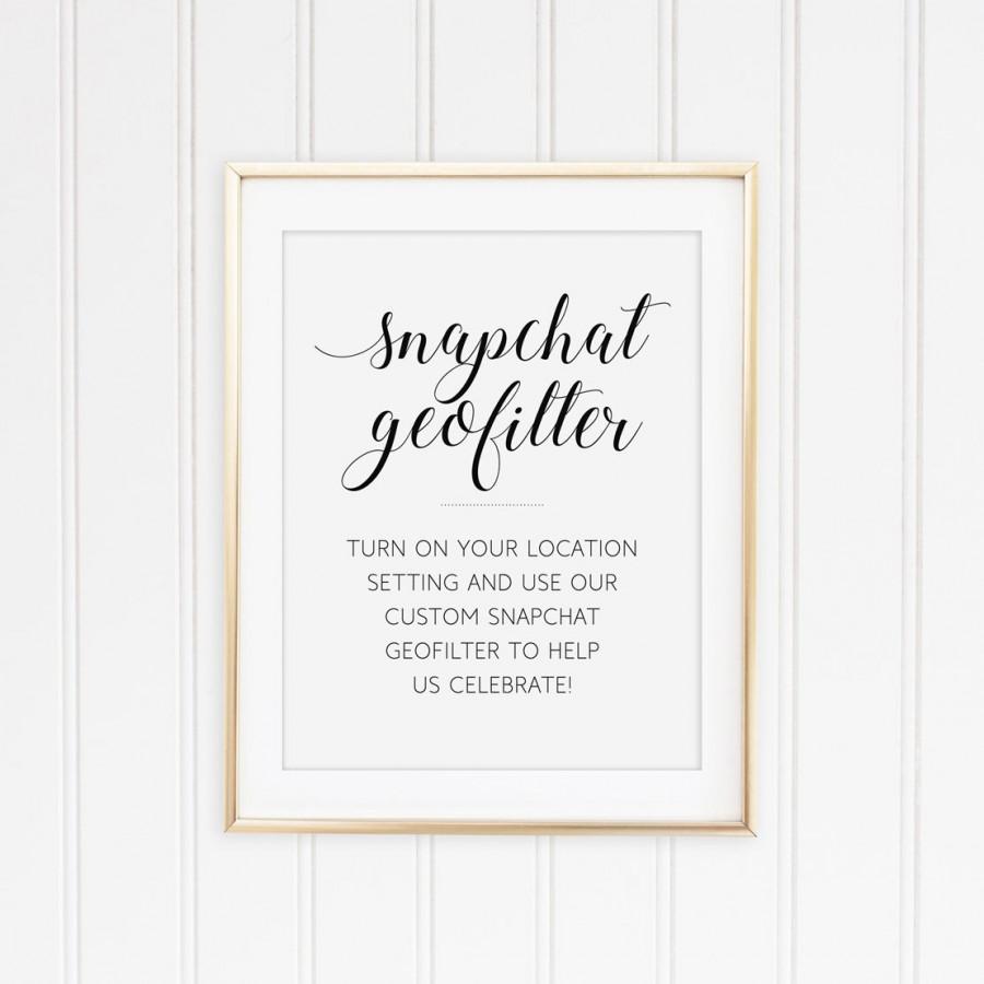 Mariage - Wedding Snapchat Geofilter Sign, Printable Snapchat Filter Sign, Snapchat Geofilter Instructions Sign, Wedding Snapchat Sign, Alejandra