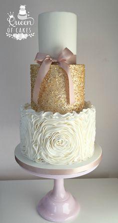 Hochzeit - Gold Sequin Cake