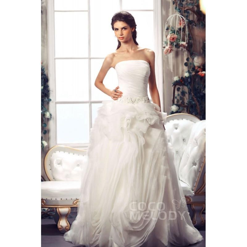 زفاف - Chic Princess Strapless Sweep-Brush Train Organza Wedding Dress CWLT13037 - Top Designer Wedding Online-Shop