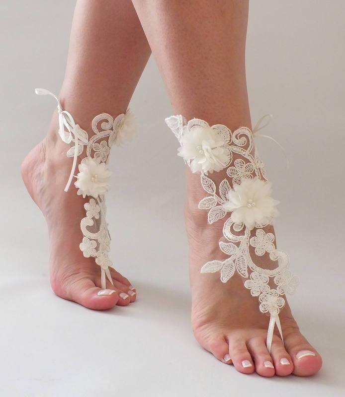 زفاف - Lace barefoot sandals