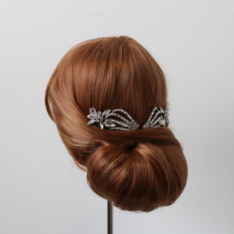 زفاف - The Great Gatsby Hair Comb, Art Deco Bridal Accessory, 1920s Hair Comb, Old Hollywood Hair Comb, Crystal Wedding Comb, Silver Hair Comb