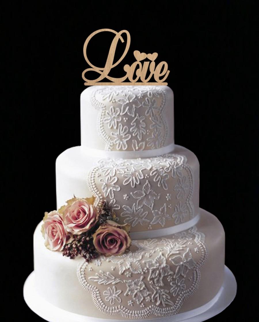 Mariage - wedding cake topper love engagement cake topper wedding decorations wood wedding cake stand personalized wedding accessory wedding sign