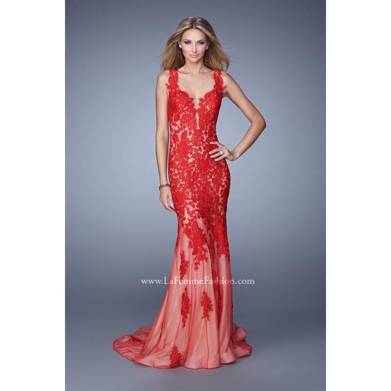 Wedding - La Femme 21156 Navy,Red Dress - The Unique Prom Store