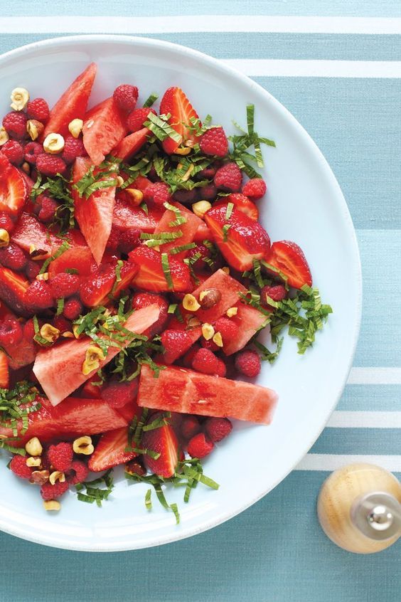 Свадьба - Watermelon, Raspberry & Mint Salad