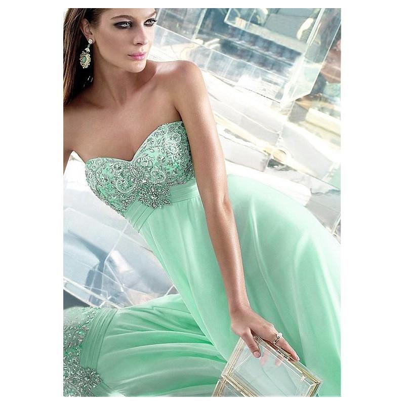 Mariage - Sparkling Chiffon Sweetheart Neckline A-Line Prom Dresses With Beads - overpinks.com