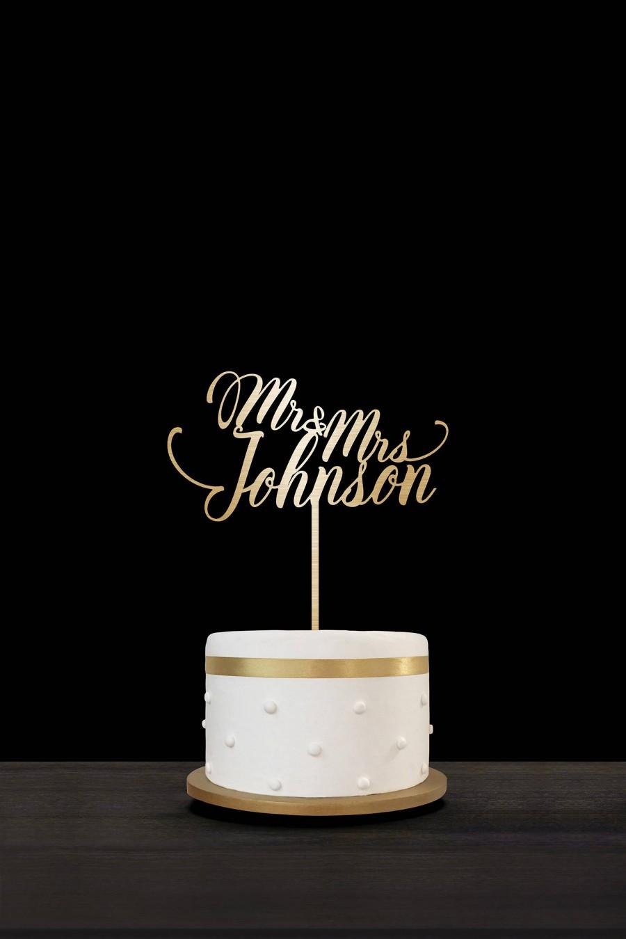 Hochzeit - Mr and Mrs Wedding Cake Topper Customized Wedding Cake Topper, Personalized Cake Topper for Wedding, Custom Personalized Wedding Cake Topper