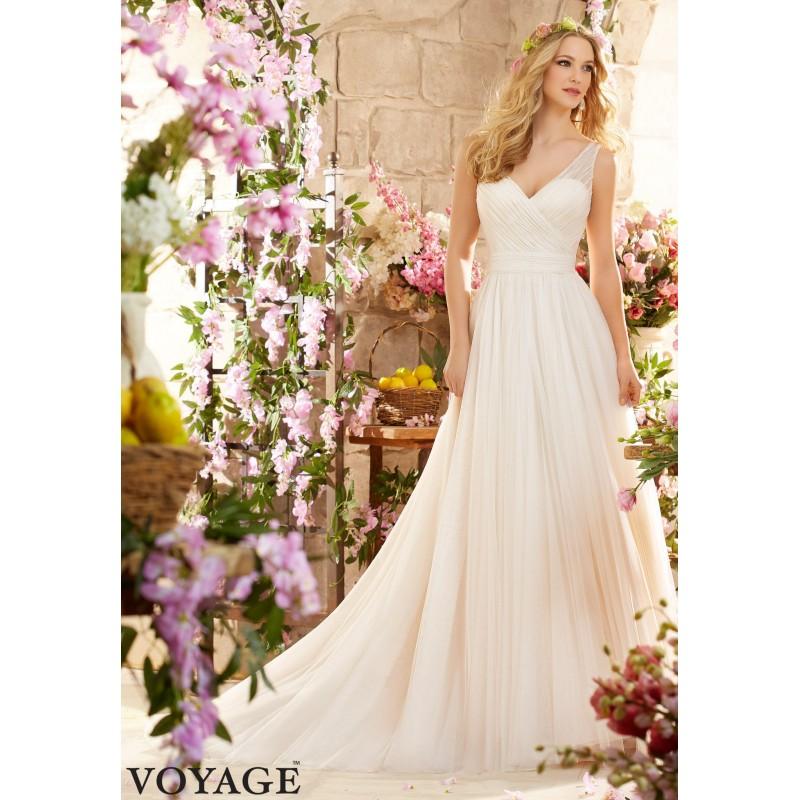 زفاف - Voyage by Mori Lee 6805 Soft Net A-Line Wedding Dress - Crazy Sale Bridal Dresses