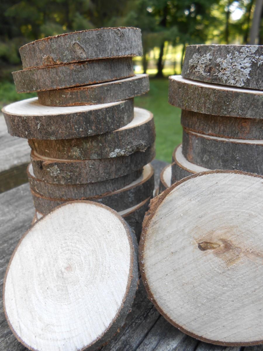 Свадьба - 32 Rustic Wood Rounds. 1.75 to 2.75 Inches. Weddings, Showers, Birthdays, Decoration. Small Slices. CUSTOM ORDERS WELCOME.