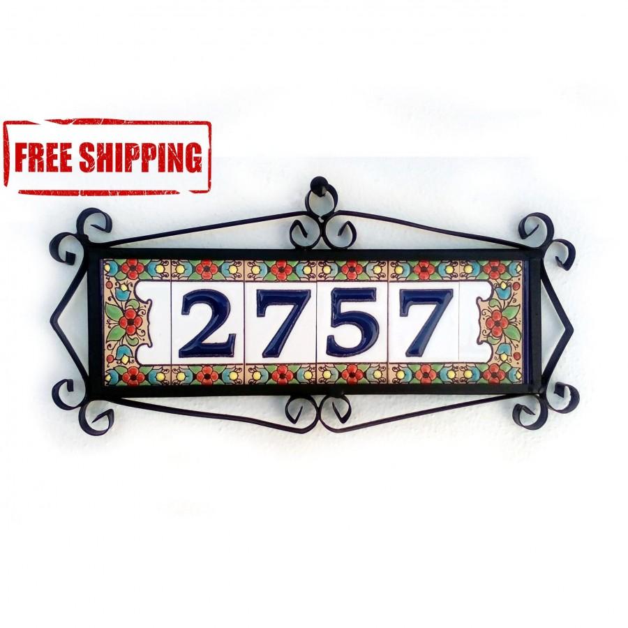 Hochzeit - Address plaques, Modern house number, House number tiles, Fall front door sign, Front porch decor, Custom house numbers, Address 4 digits - $60.77 USD