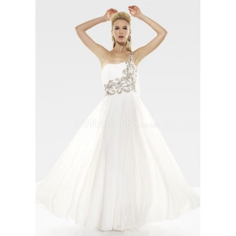 Hochzeit - Empire Chiffon A line Floor Length One Shoulder Prom Gowns - Compelling Wedding Dresses