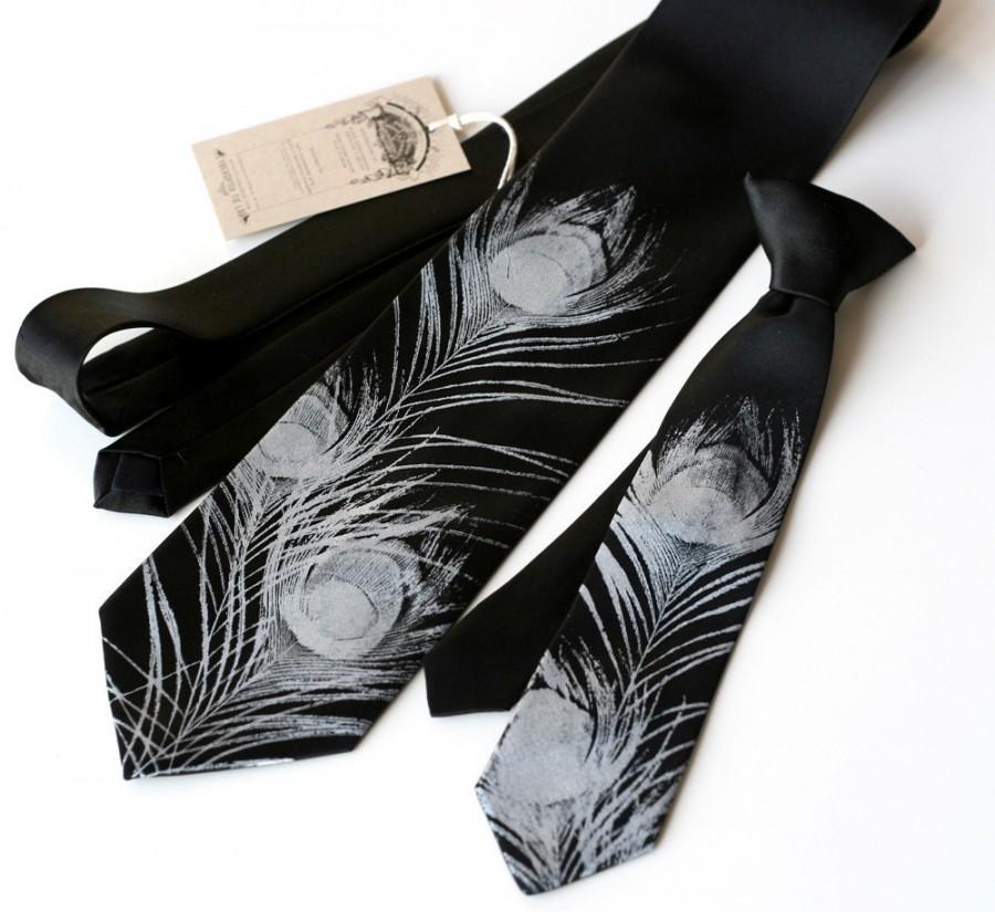 زفاف - Father and Son ties. Matching Peacock neckties, 10% discounted package, your choice of size and tie colors.